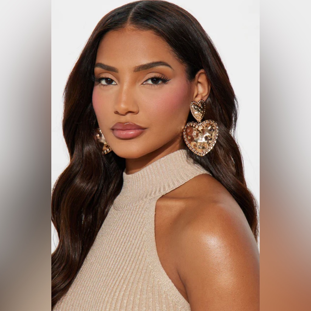Gold Heart-Shaped Earrings